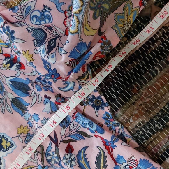 Tabots Petite Pink Colorful Paisley Floral Print Button Down Polka Dot Shirt - Picture 10 of 15